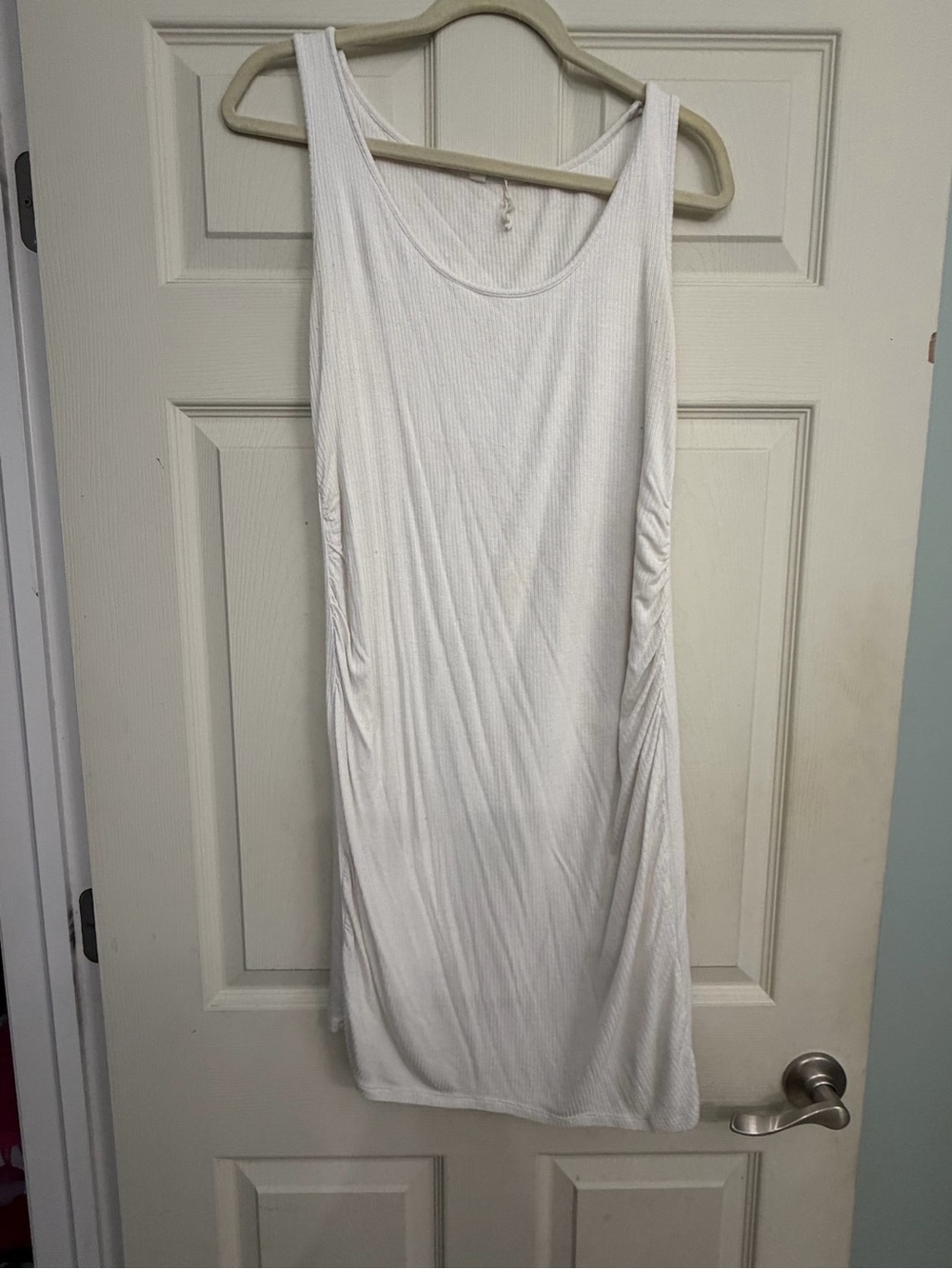 Pinkblush White Ribbed Tank Mini Dress
